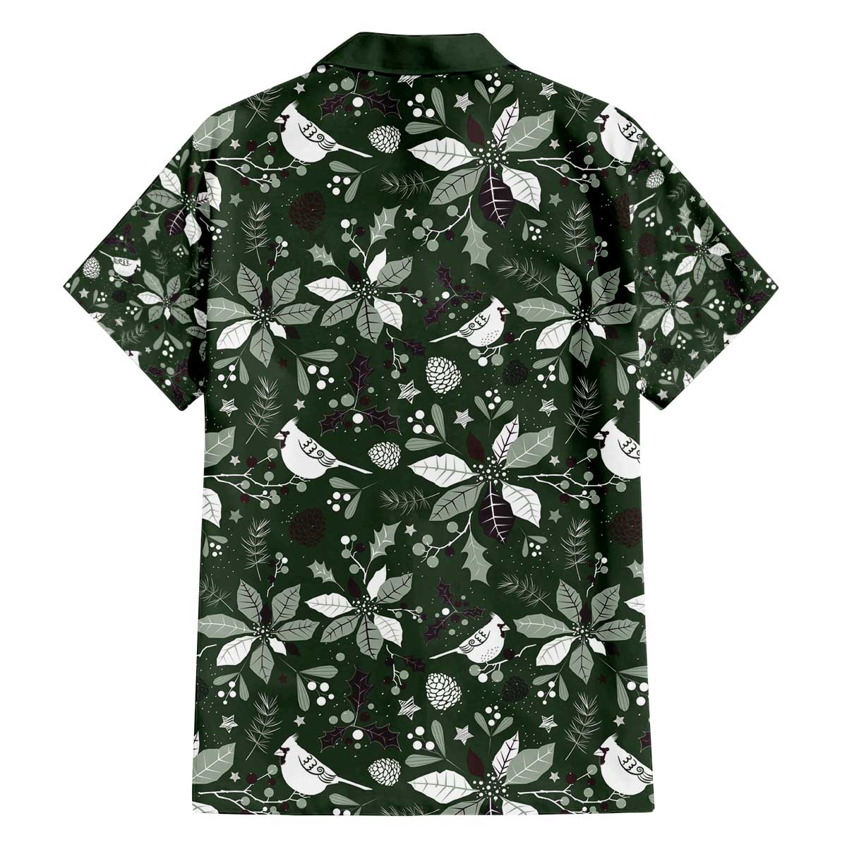 Cardinal Christmas Green Family Matching Off The Shoulder Long Sleeve Dress and Hawaiian Shirt Xmas Pattern - Wonder Print Shop