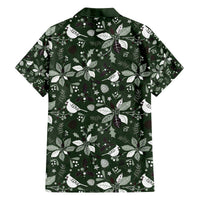 Cardinal Christmas Green Family Matching Off The Shoulder Long Sleeve Dress and Hawaiian Shirt Xmas Pattern - Wonder Print Shop