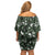 Cardinal Christmas Green Family Matching Off Shoulder Short Dress and Hawaiian Shirt Xmas Pattern - Wonder Print Shop