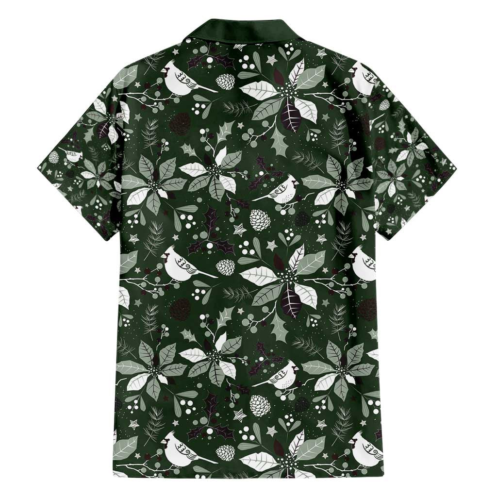 Cardinal Christmas Green Family Matching Short Sleeve Bodycon Dress and Hawaiian Shirt Xmas Pattern - Wonder Print Shop