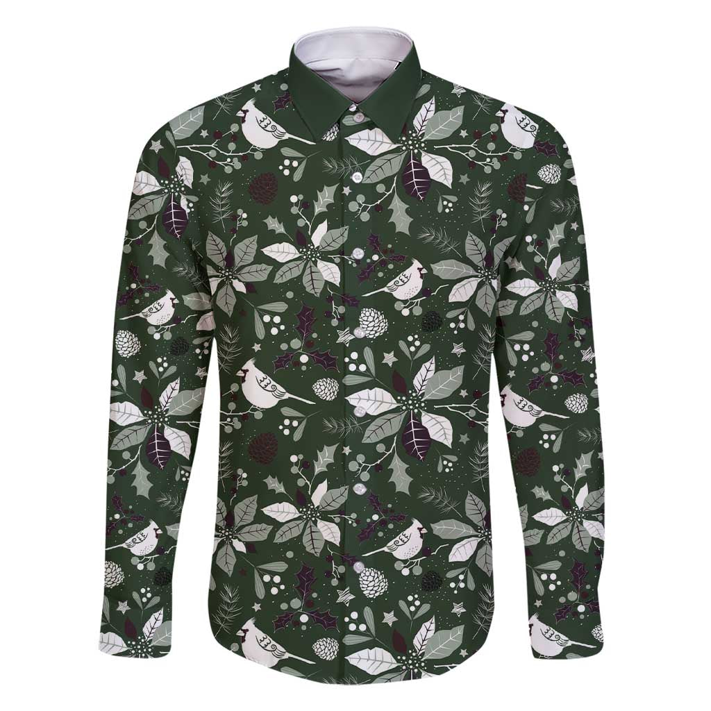 Cardinal Christmas Green Family Matching Short Sleeve Bodycon Dress and Hawaiian Shirt Xmas Pattern - Wonder Print Shop