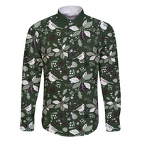 Cardinal Christmas Green Family Matching Short Sleeve Bodycon Dress and Hawaiian Shirt Xmas Pattern - Wonder Print Shop