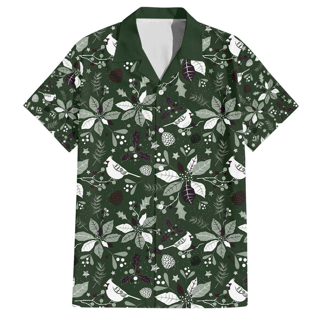 Cardinal Christmas Green Family Matching Summer Maxi Dress and Hawaiian Shirt Xmas Pattern - Wonder Print Shop