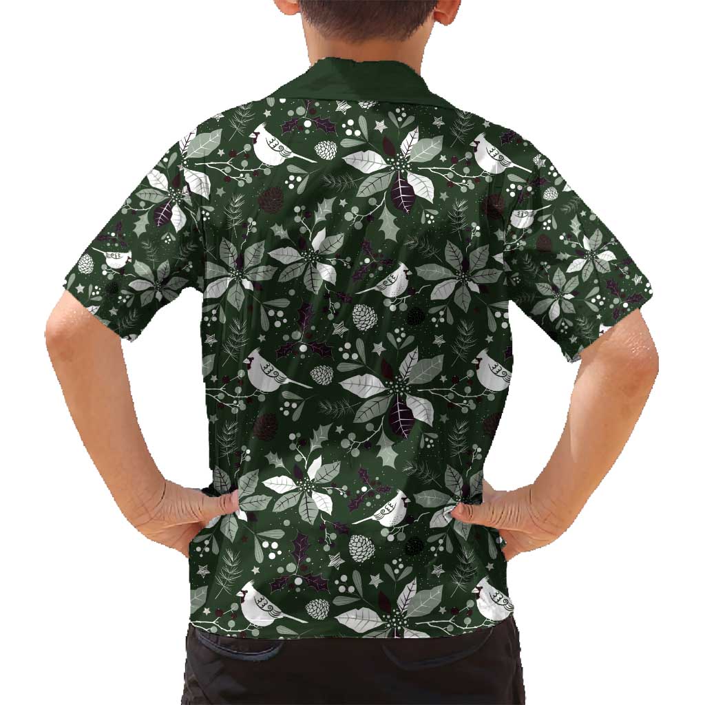 Cardinal Christmas Green Family Matching Tank Maxi Dress and Hawaiian Shirt Xmas Pattern - Wonder Print Shop