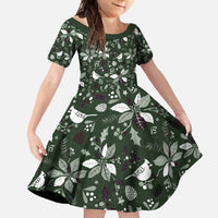Cardinal Christmas Green Family Matching Tank Maxi Dress and Hawaiian Shirt Xmas Pattern - Wonder Print Shop