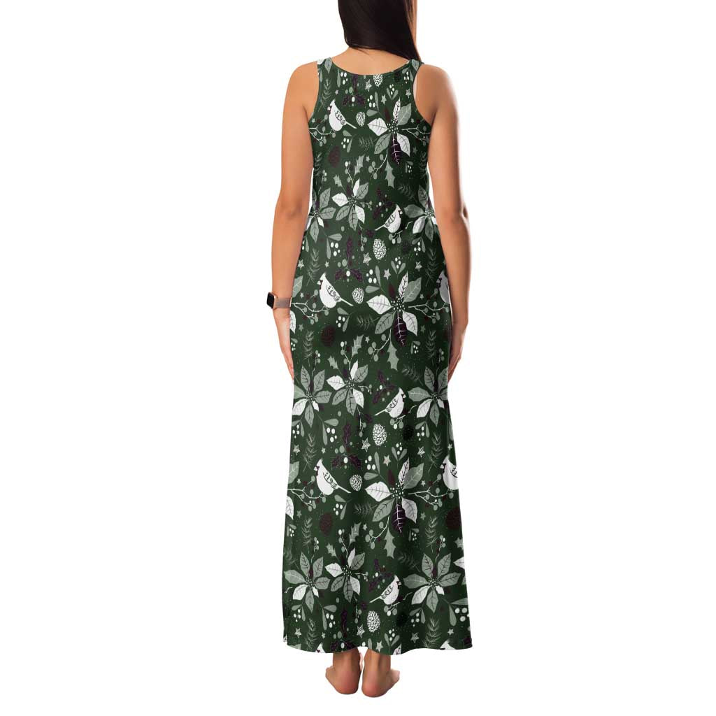 Cardinal Christmas Green Family Matching Tank Maxi Dress and Hawaiian Shirt Xmas Pattern - Wonder Print Shop