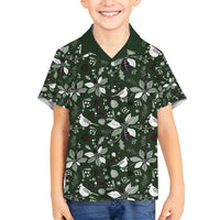 Cardinal Christmas Green Family Matching Tank Maxi Dress and Hawaiian Shirt Xmas Pattern - Wonder Print Shop