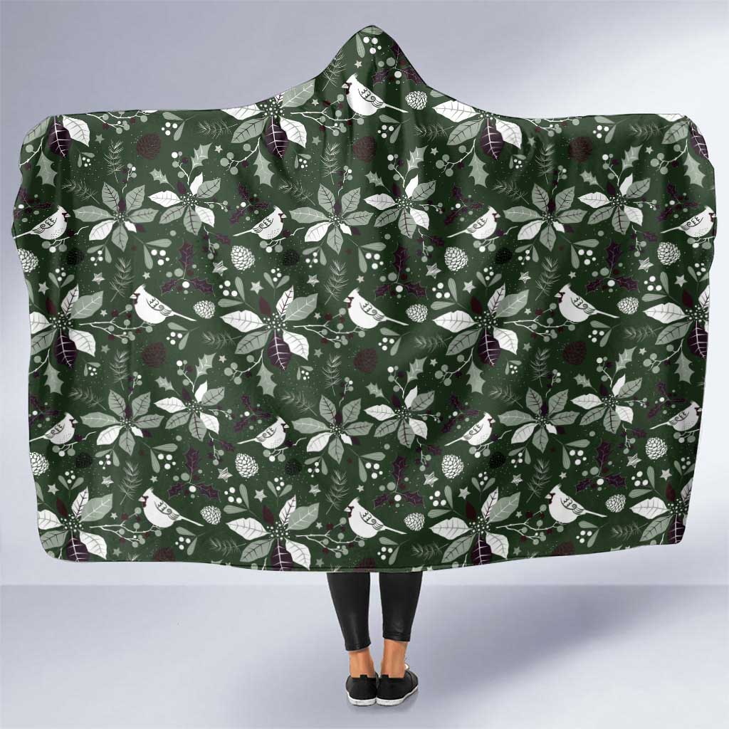 Cardical Christmas Green Hooded Blanket Xmas Pattern