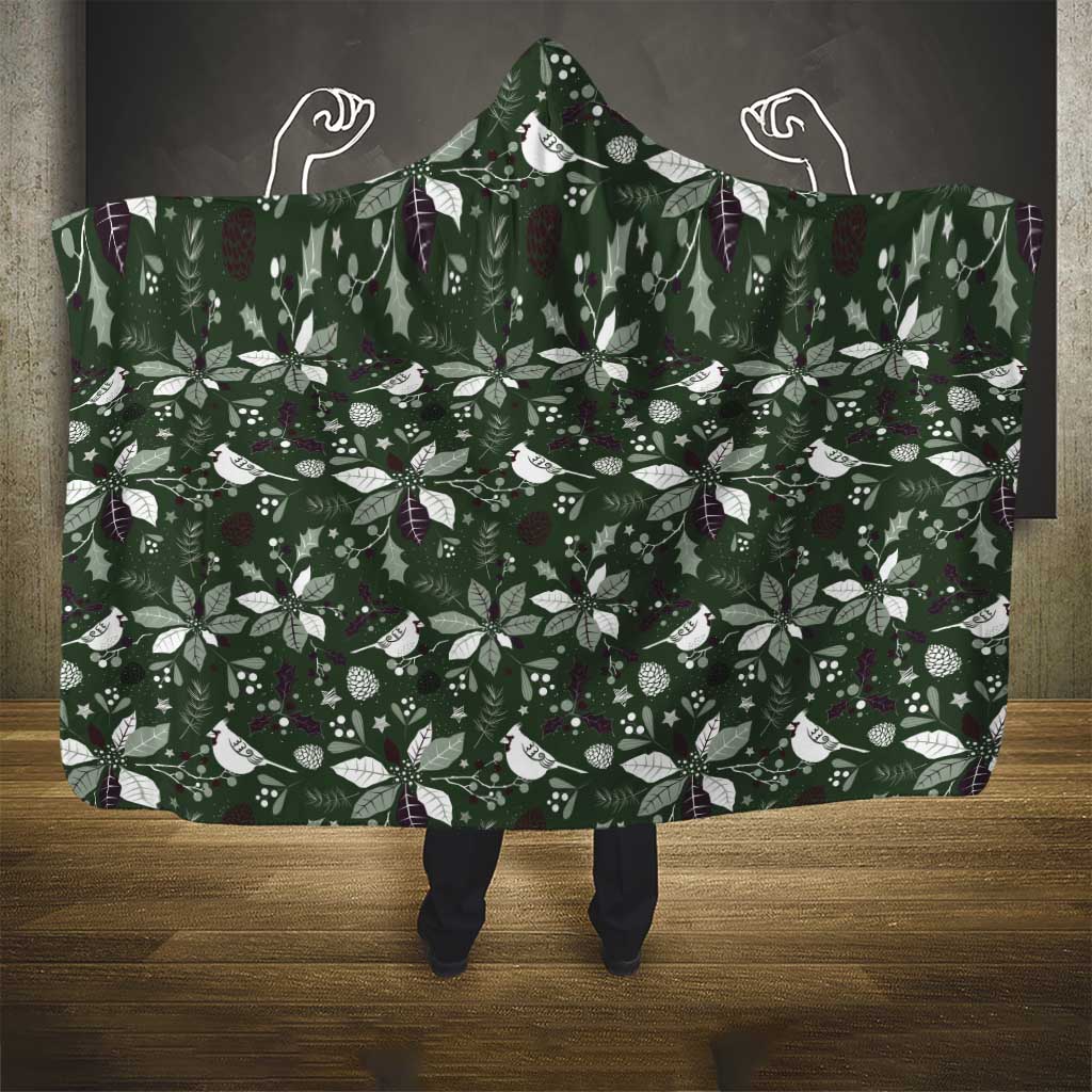 Cardical Christmas Green Hooded Blanket Xmas Pattern