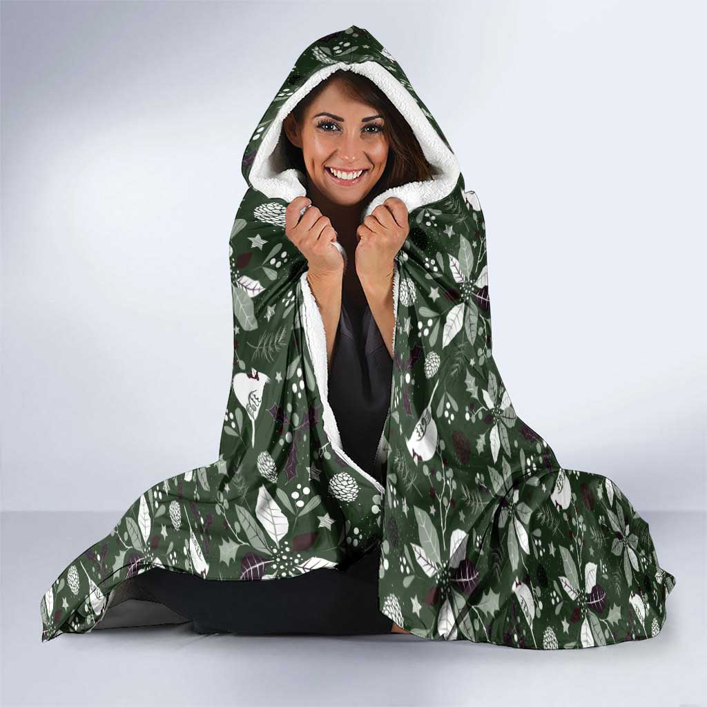 Cardical Christmas Green Hooded Blanket Xmas Pattern