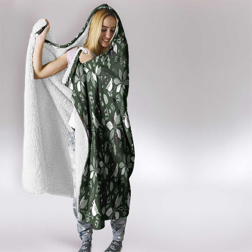 Cardical Christmas Green Hooded Blanket Xmas Pattern
