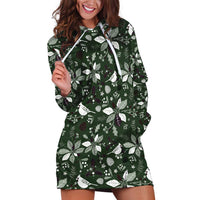 Cardinal Christmas Green Hoodie Dress Xmas Pattern - Wonder Print Shop