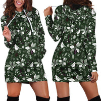 Cardinal Christmas Green Hoodie Dress Xmas Pattern - Wonder Print Shop
