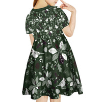 Cardinal Christmas Green Kid Short Sleeve Dress Xmas Pattern - Wonder Print Shop
