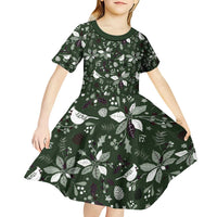 Cardinal Christmas Green Kid Short Sleeve Dress Xmas Pattern - Wonder Print Shop