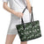 Cardinal Christmas Green Leather Tote Bag Xmas Pattern - Wonder Print Shop