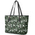 Cardinal Christmas Green Leather Tote Bag Xmas Pattern - Wonder Print Shop