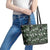 Cardinal Christmas Green Leather Tote Bag Xmas Pattern - Wonder Print Shop