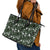 Cardinal Christmas Green Leather Tote Bag Xmas Pattern - Wonder Print Shop