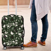 Cardinal Christmas Green Luggage Cover Xmas Pattern - Wonder Print Shop