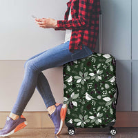 Cardinal Christmas Green Luggage Cover Xmas Pattern - Wonder Print Shop