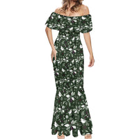 Cardinal Christmas Green Mermaid Dress Xmas Pattern - Wonder Print Shop