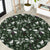 Cardical Christmas Green Round Carpet Xmas Pattern