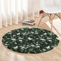 Cardical Christmas Green Round Carpet Xmas Pattern