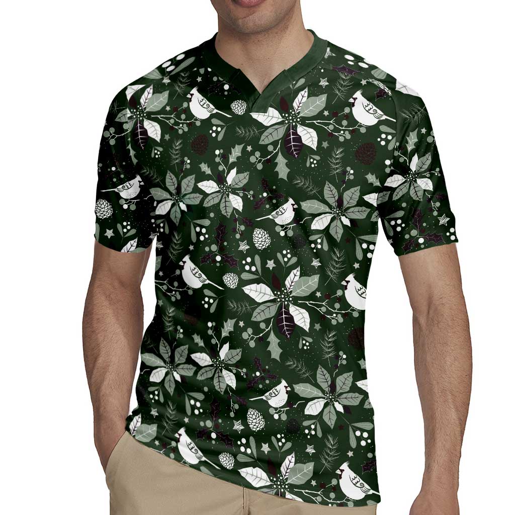 Cardinal Christmas Green Rugby Jersey Xmas Pattern - Wonder Print Shop