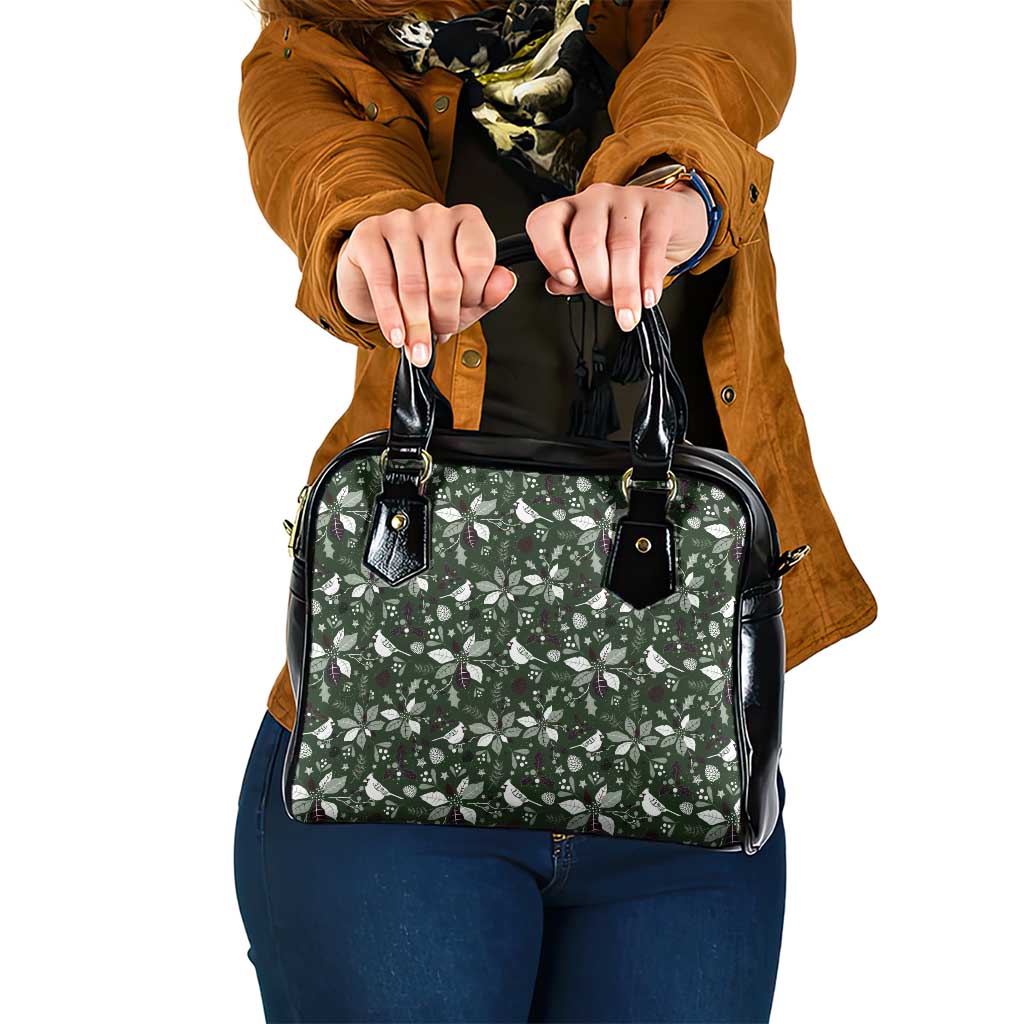 Cardical Christmas Green Shoulder Handbag Xmas Pattern