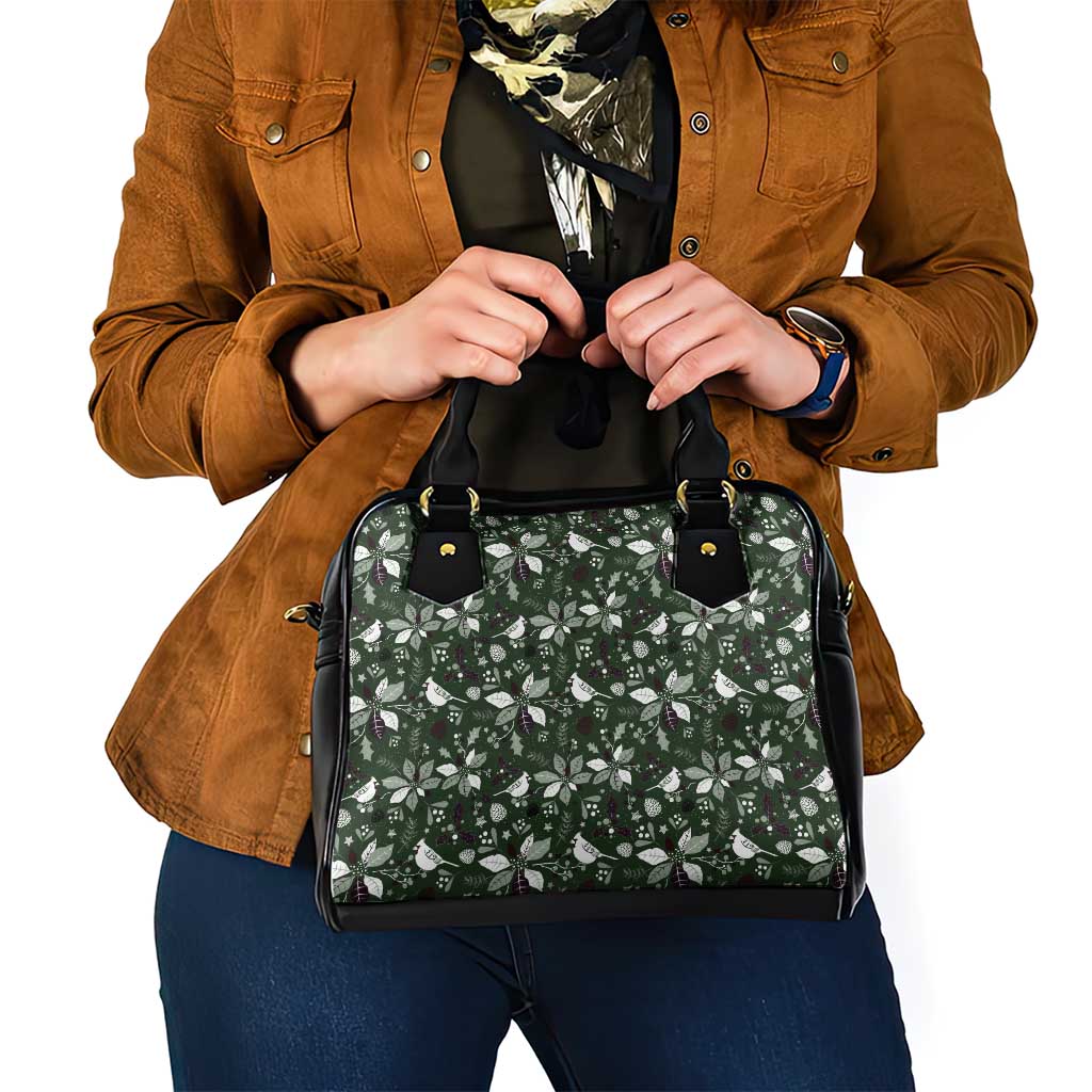 Cardical Christmas Green Shoulder Handbag Xmas Pattern