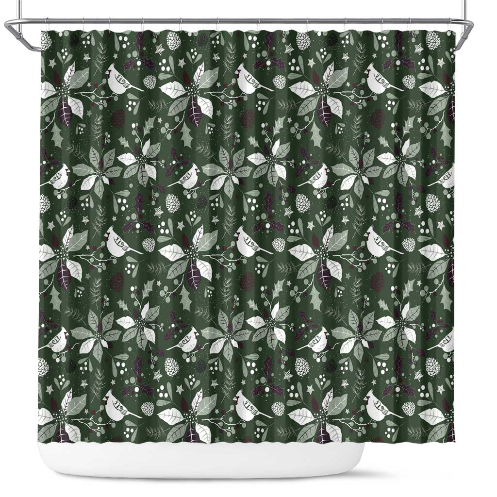 Cardical Christmas Green Shower Curtain Xmas Pattern