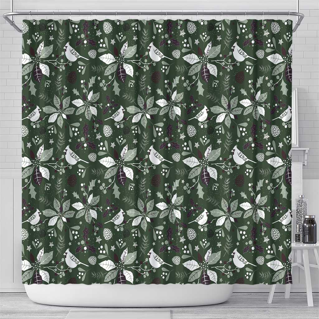 Cardical Christmas Green Shower Curtain Xmas Pattern