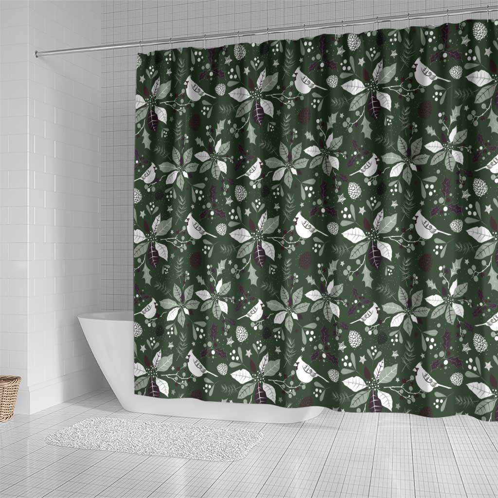 Cardical Christmas Green Shower Curtain Xmas Pattern