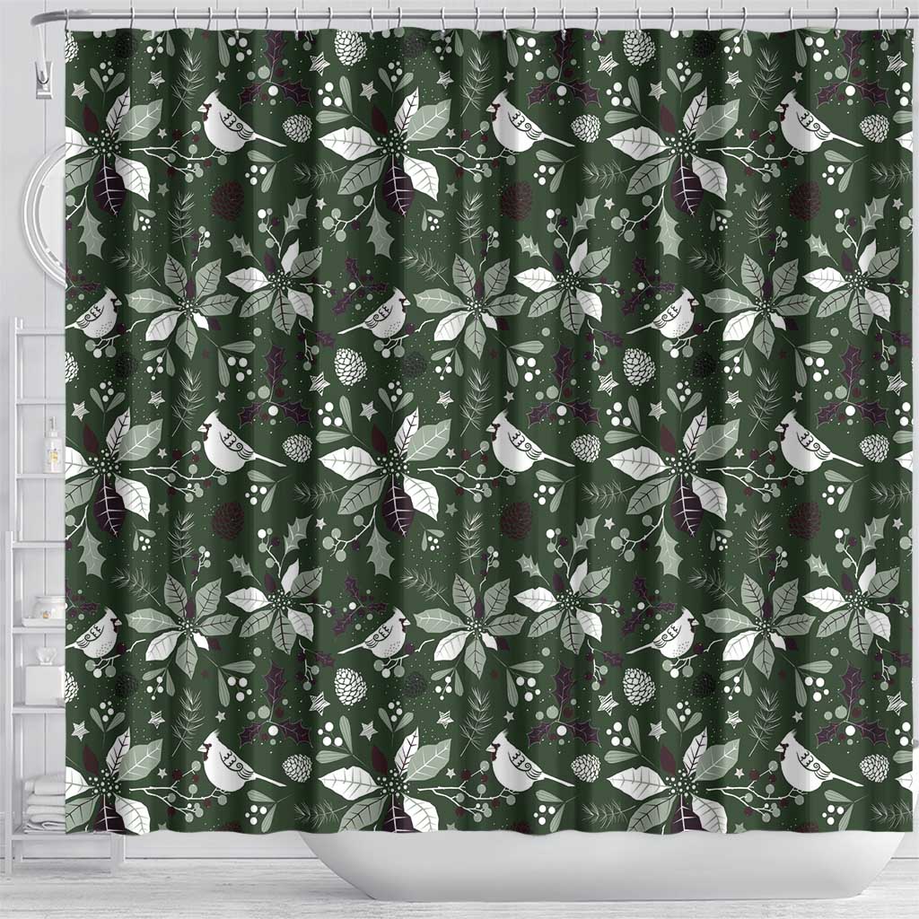 Cardical Christmas Green Shower Curtain Xmas Pattern