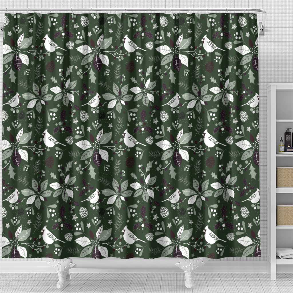 Cardical Christmas Green Shower Curtain Xmas Pattern