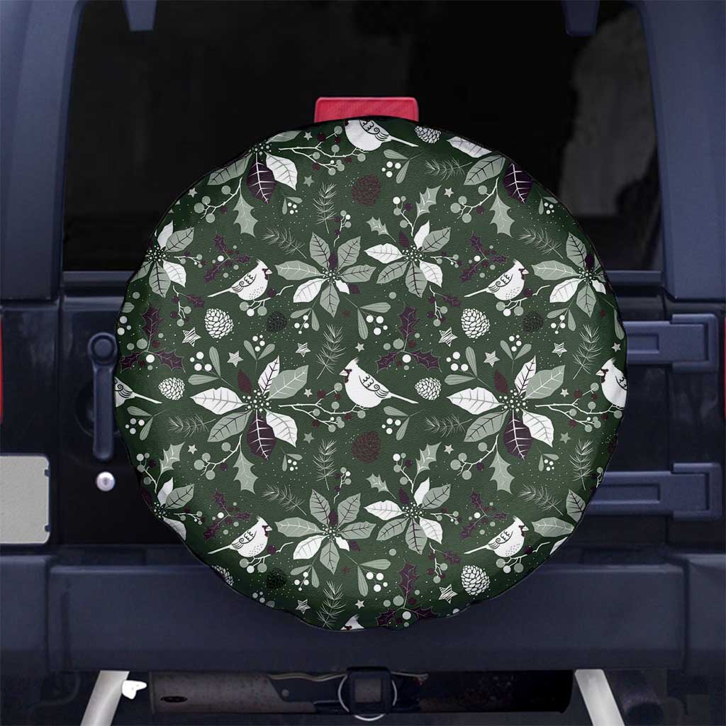 Cardinal Christmas Green Spare Tire Cover Xmas Pattern - Wonder Print Shop