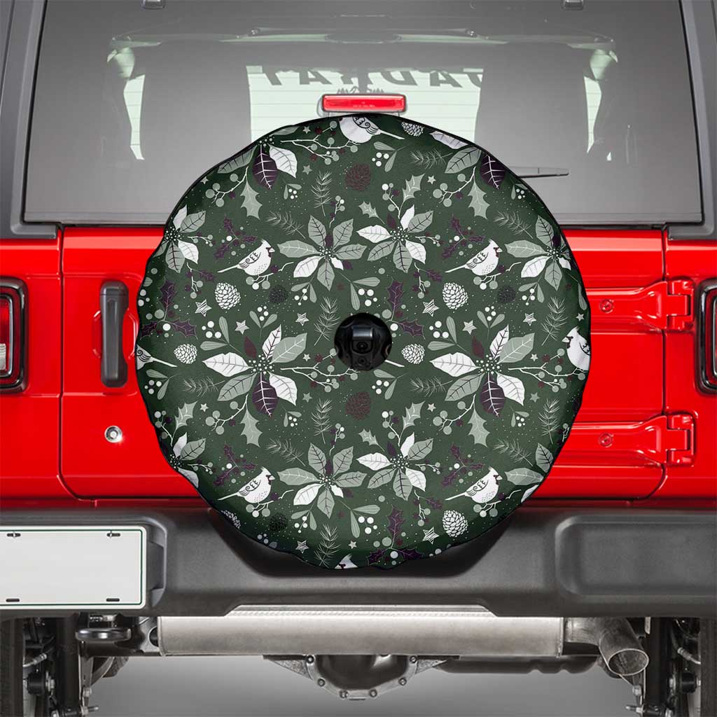 Cardinal Christmas Green Spare Tire Cover Xmas Pattern - Wonder Print Shop