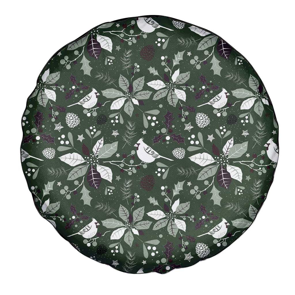 Cardinal Christmas Green Spare Tire Cover Xmas Pattern - Wonder Print Shop