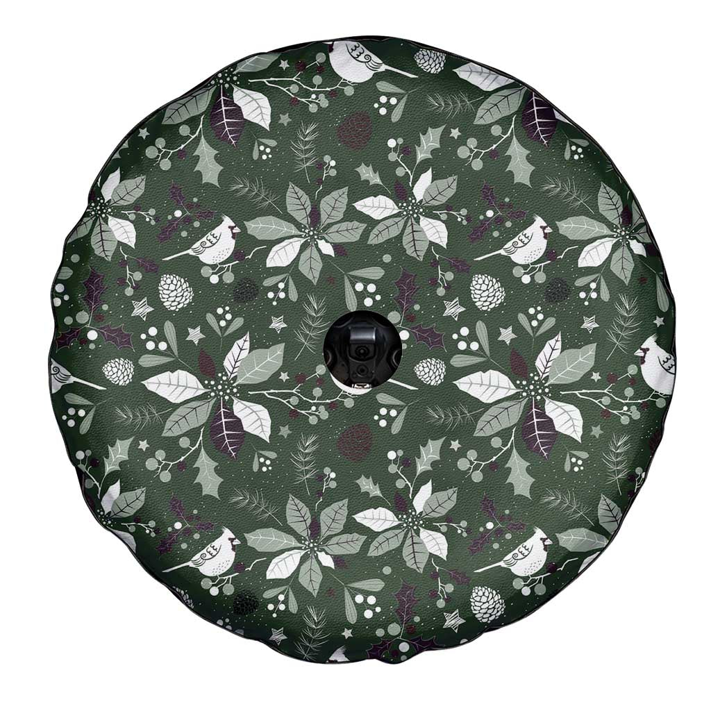 Cardinal Christmas Green Spare Tire Cover Xmas Pattern - Wonder Print Shop