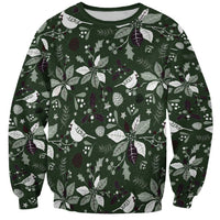 Cardinal Christmas Green Sweatshirt Xmas Pattern - Wonder Print Shop