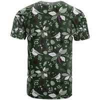 Cardinal Christmas Green T Shirt Xmas Pattern - Wonder Print Shop