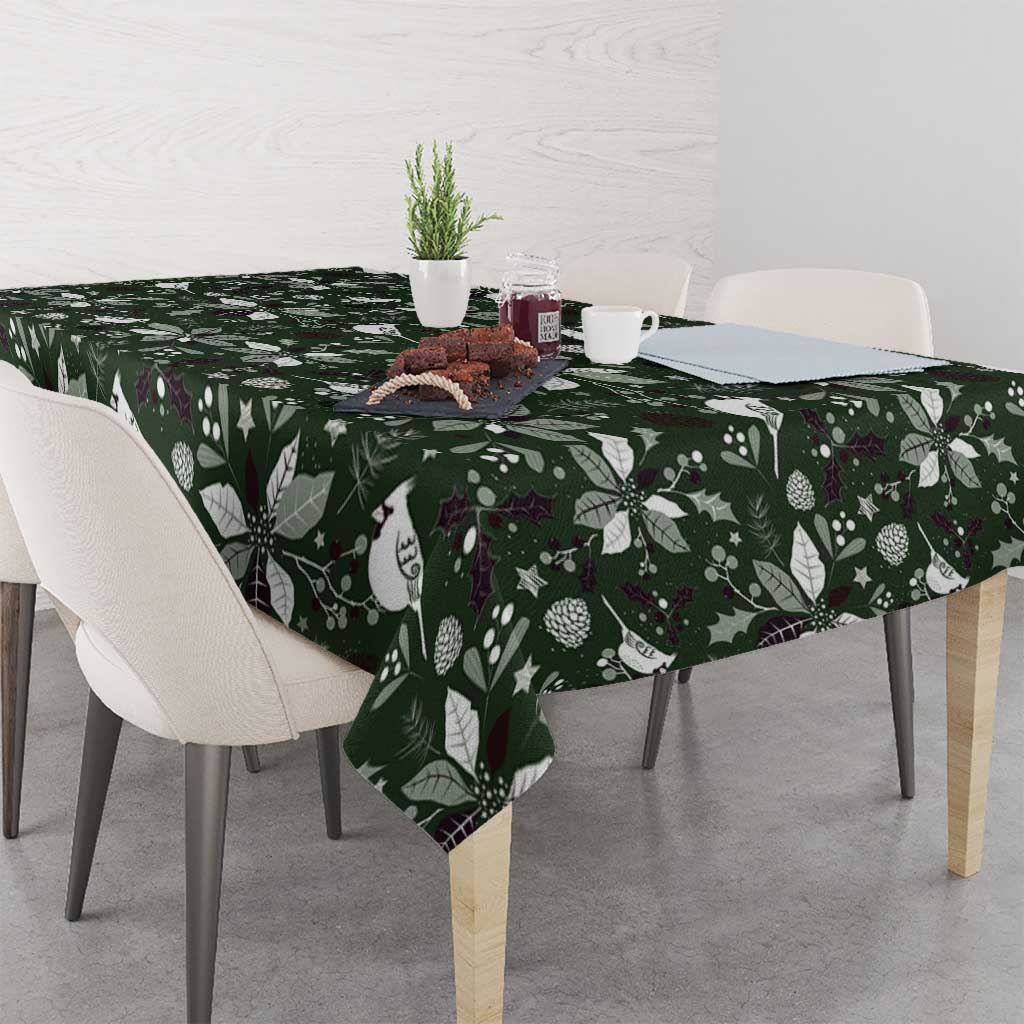 Cardinal Christmas Green Tablecloth Xmas Pattern - Wonder Print Shop