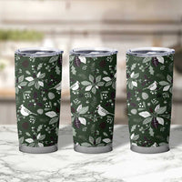 Cardinal Christmas Green Tumbler Cup Xmas Pattern - Wonder Print Shop