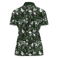 Cardinal Christmas Green Women Polo Shirt Xmas Pattern - Wonder Print Shop