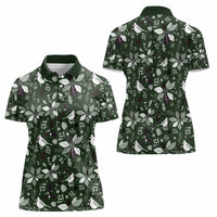 Cardinal Christmas Green Women Polo Shirt Xmas Pattern - Wonder Print Shop