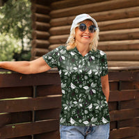 Cardinal Christmas Green Women Polo Shirt Xmas Pattern - Wonder Print Shop