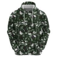 Cardinal Christmas Green Zip Hoodie Xmas Pattern - Wonder Print Shop