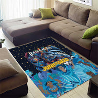 Bahamas Junkanoo Area Rug Bahamian Mask Blue Marlin - Wonder Print Shop