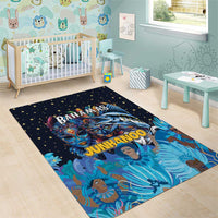 Bahamas Junkanoo Area Rug Bahamian Mask Blue Marlin - Wonder Print Shop